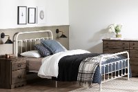12320 Shabby Chic White Queen Metal Bed - Prarie-2