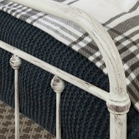 12320 Shabby Chic White Queen Metal Bed - Prarie-3