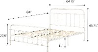 12320 Shabby Chic White Queen Metal Bed - Prarie-6