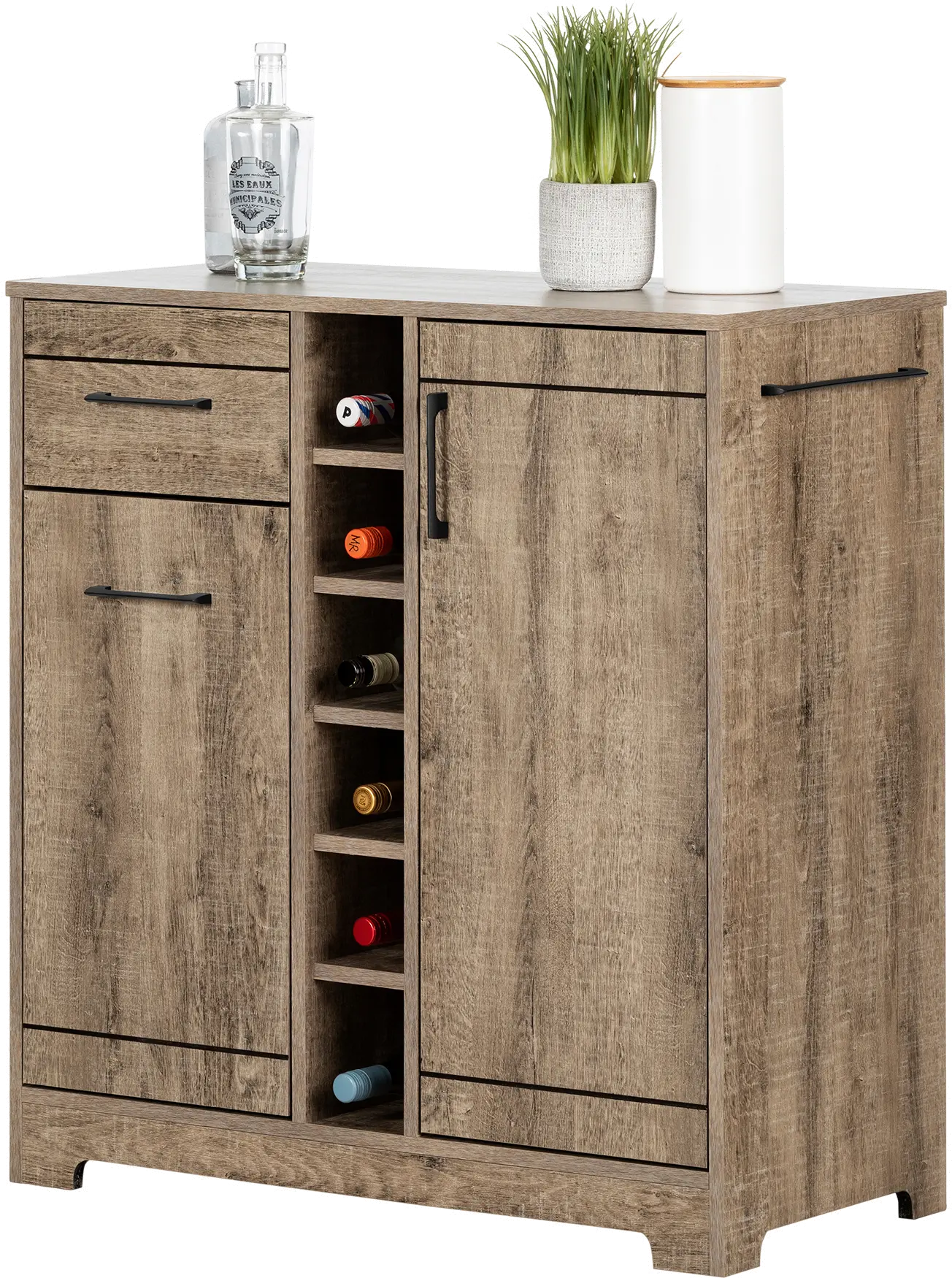 12331 Weathered Oak Bar Cabinet with Bottle Storage - Vietti-6