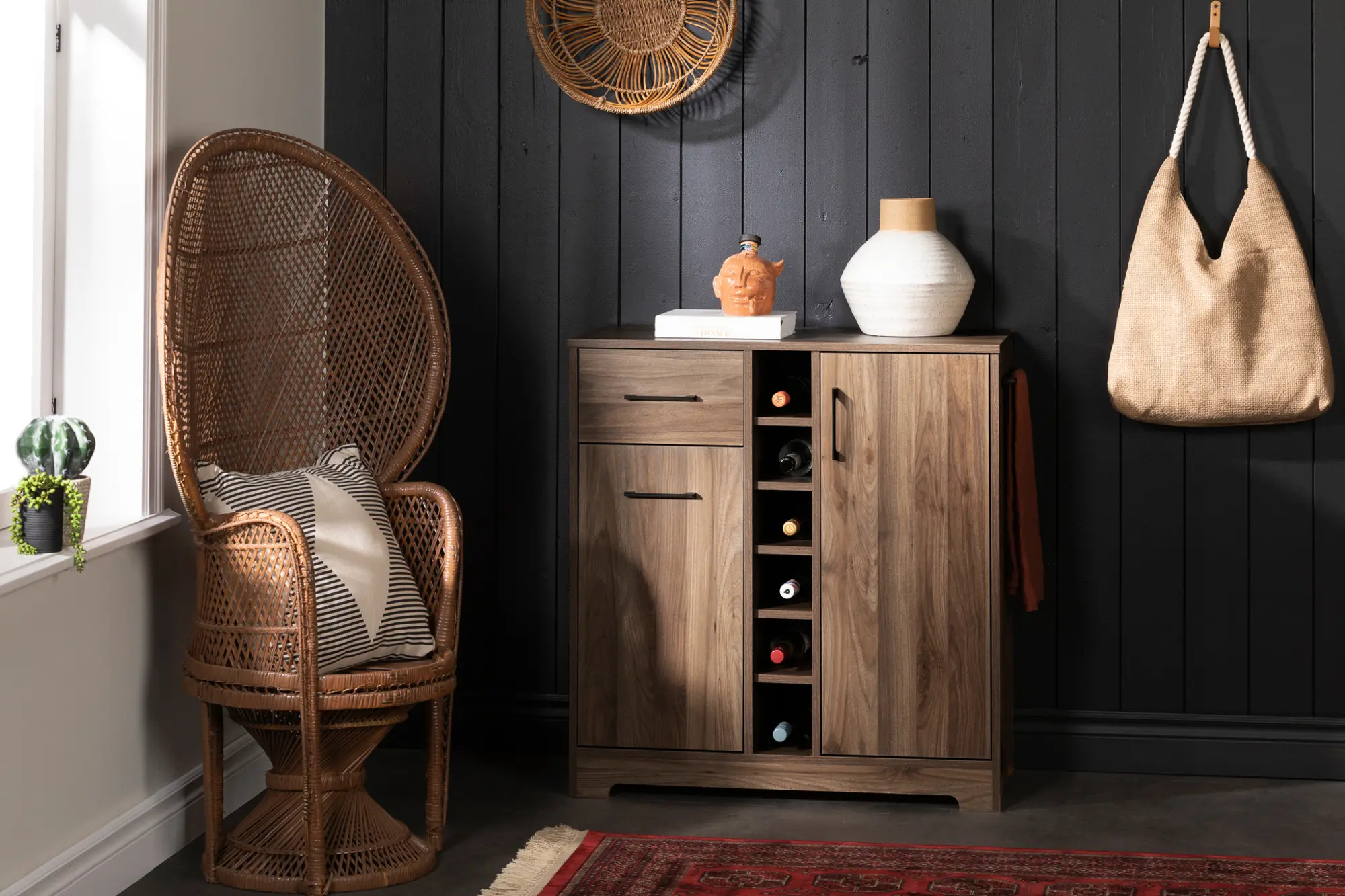 12332 Walnut Bar Cabinet with Bottle Storage - Vietti-3