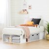 12347 White Twin Platform Bed with Storage Bins - Flexible