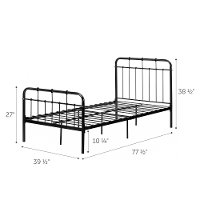 12356 Classic Black Twin Metal Bed - Cotton Candy-6