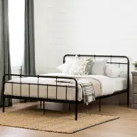 12357 Versa Black Industrial Metal Full Platform Bed