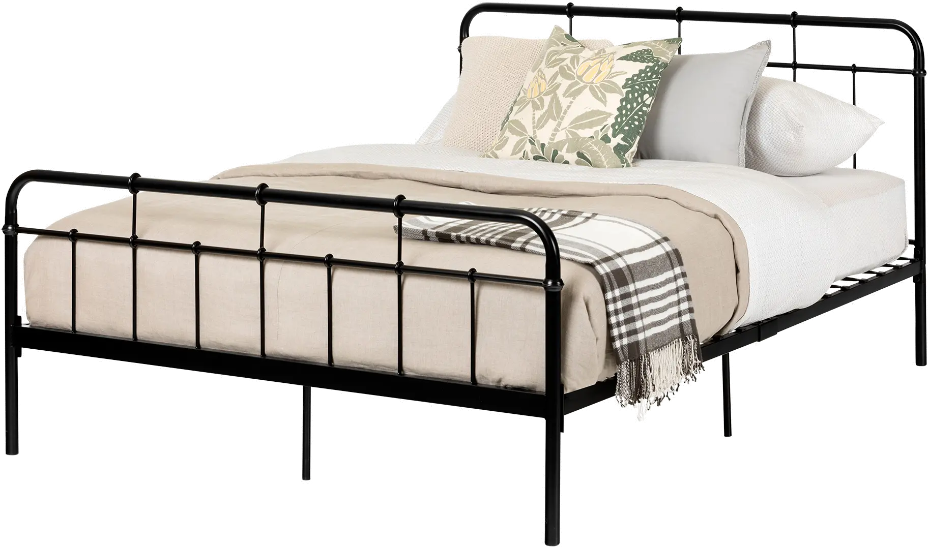 12357 Versa Black Industrial Metal Full Platform Bed-4