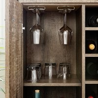 12359 Weathered Oak and Black Tall Bar Cabinet - Munich-2
