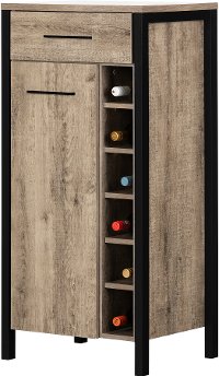 12359 Weathered Oak and Black Tall Bar Cabinet - Munich-4