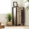 12359 Weathered Oak and Black Tall Bar Cabinet - South Shore
