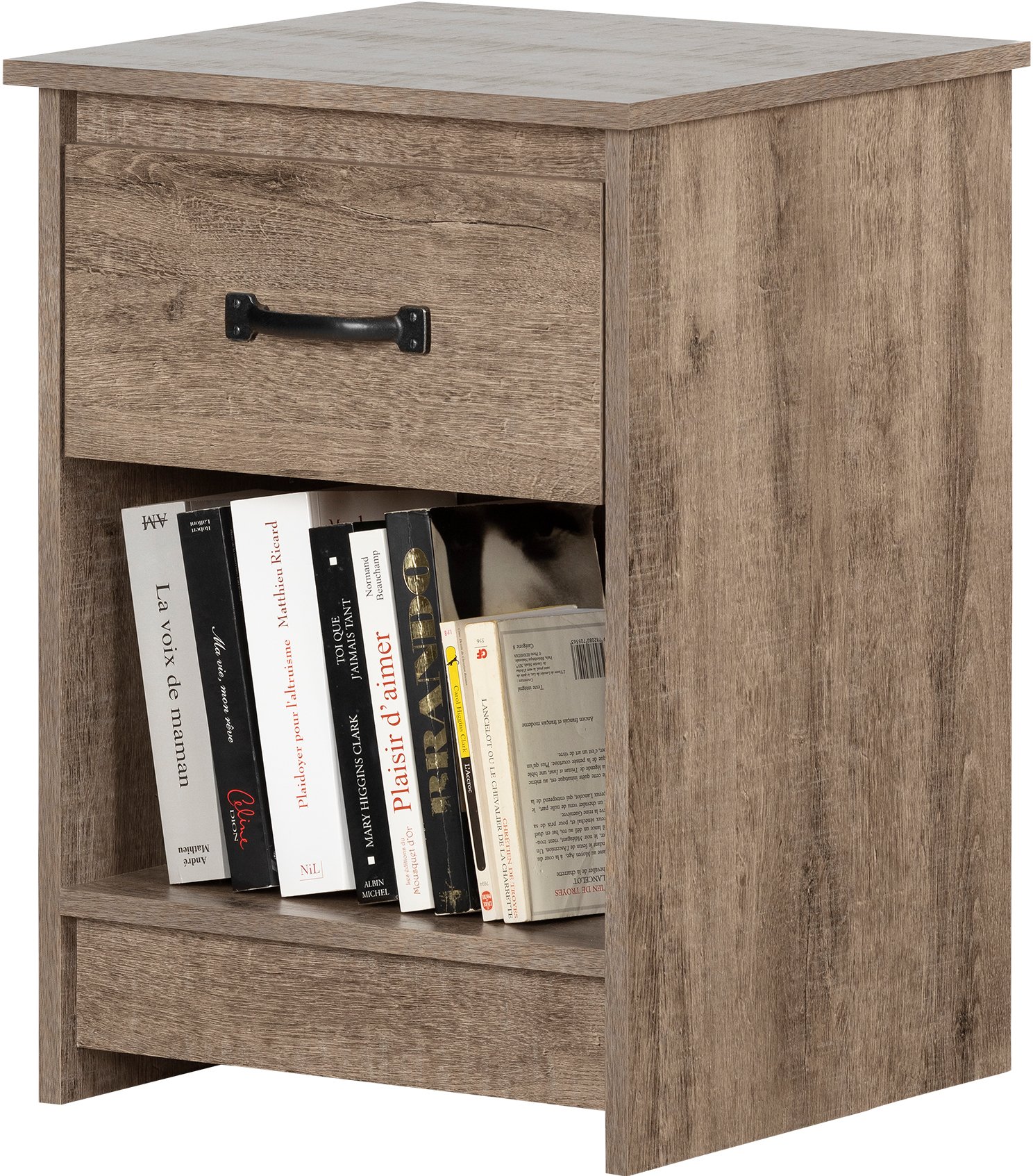 12416 Farmhouse Weathered Oak Nightstand - Tassio-5