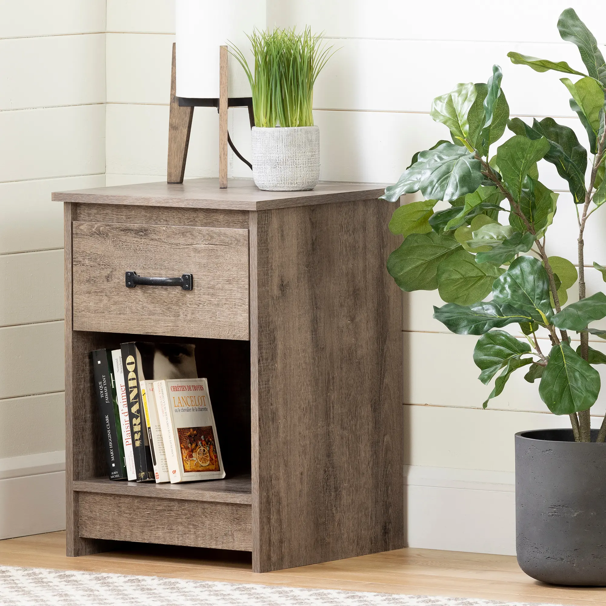 12416 Tassio Farmhouse Weathered Oak Nightstand-1