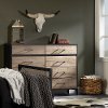 12440 Weathered Oak and Black 8 Drawer Dresser - Valet
