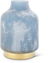 10 Inch Frosted Blue Glass Container