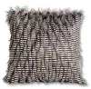 16 Inch Square Gray Three Tone Faux Fur Throw Pillow