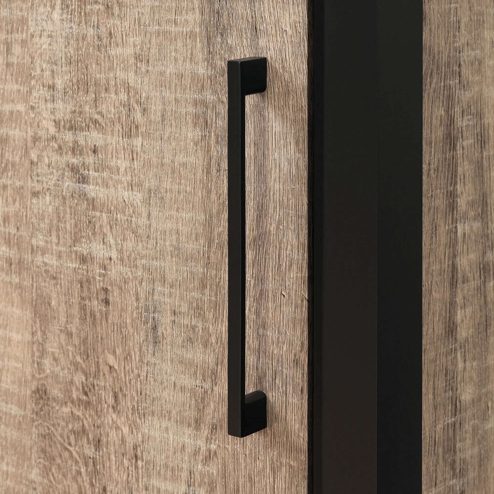 12463 Munich Weathered Oak and Black Bar Cabinet-6