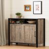 12463 Weathered Oak and Black Buffet Cabinet - Munich