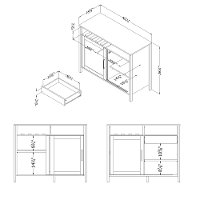 12463 Weathered Oak and Black Buffet Cabinet - Munich-8