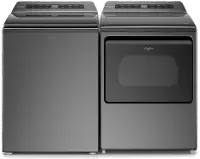 KIT Whirlpool Top Load Laundry Pair with Electric Dryer - Chrome