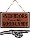 Orange, Black and White Neighbor Halloween Candy Sign