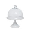 White Metal and Clear Glass Sweets Cloche