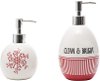 Red and White Winter Soap Dispensers (Set of 2)