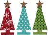 Assorted MDF Patterned Tree Winter Decoration
