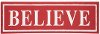 Red Metal Believe Wall Decor Winter Decoration