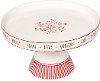 White, Black and Red Snow Stripes Winter Cake Stand