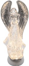Clear Acrylic Light Up Praying Angel with Silver Wings
