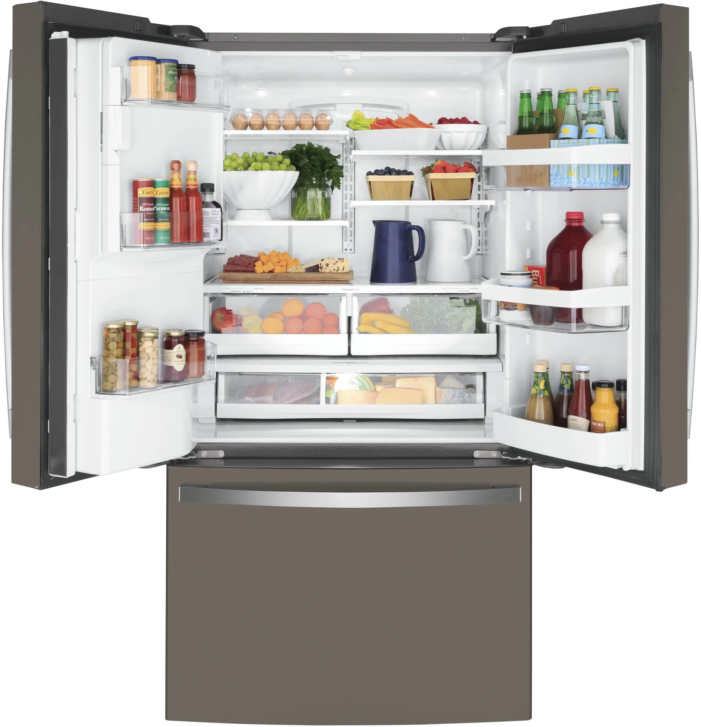 GYE22GMNES GE 22.08 cu ft French Door Smart Refrigerator - Counter Depth Slate-2