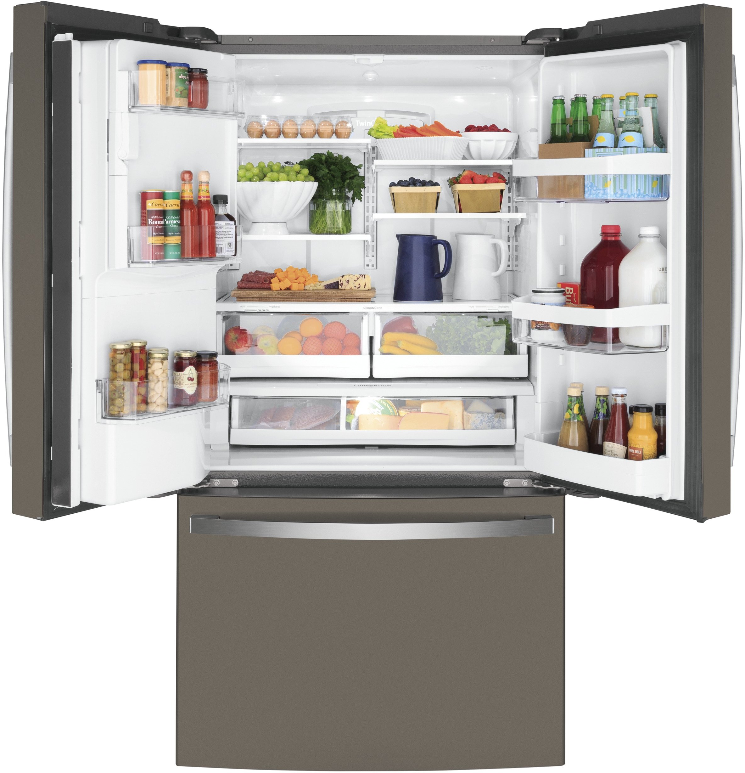 GYE22GMNES GE 36 Inch French Door Smart Refrigerator - 22.08 cu. ft. Counter Depth, Slate-2