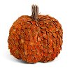 7 Inch Orange and Gold Layered Leaf Fall Pumpkin with Twig