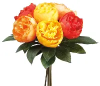 Orange and Yellow Peony Bouquet for Arrangement