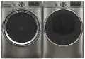 KIT GE Electric Laundry Pair with Steam Washer - Satin Nickel
