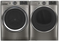KIT GE Electric Laundry Pair with Steam Washer - Satin Nickel