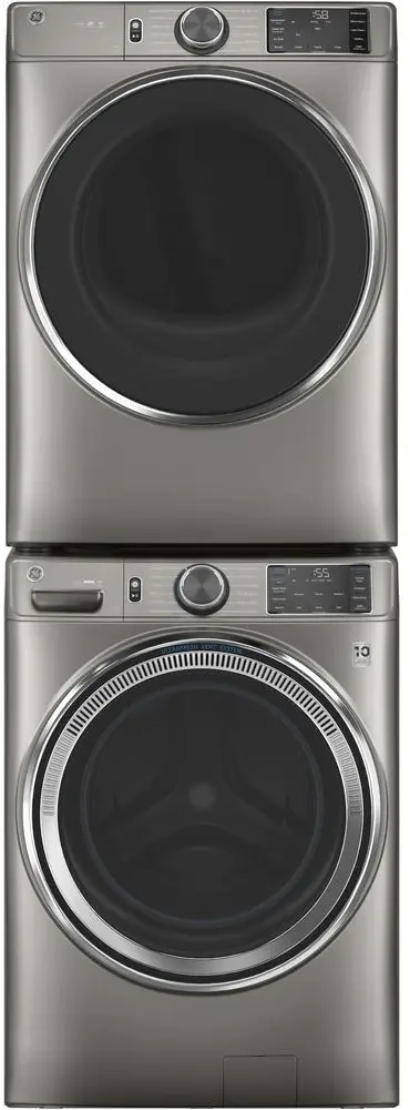 KIT GE Electric Laundry Pair with Steam Washer - Satin Nickel-2