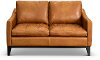 Mid Century Modern Chestnut Brown Leather Loveseat - Mozna