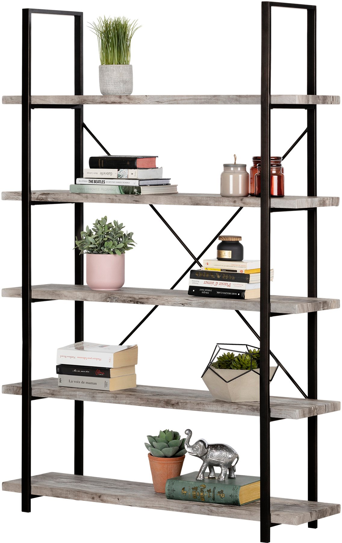 12470 Driftwood Gray 5-Shelf Shelving Unit - Gimetri-4