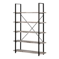 12470 Driftwood Gray 5-Shelf Shelving Unit - Gimetri-5