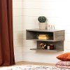 12504 Weathered Oak Floating Nightstand - Sazena