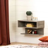 12504 Weathered Oak Floating Nightstand - Sazena
