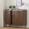 12520 White Faux Marble and Brown Sideboard - Hype