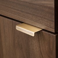 12521 White Faux Mable and Brown Buffet Cabinet - Hype-6