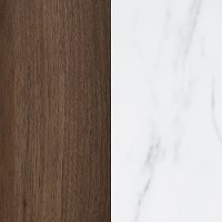 12521 White Faux Mable and Brown Buffet Cabinet - Hype-7