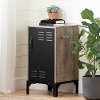 12524 Oak/Black Side Table - Valet