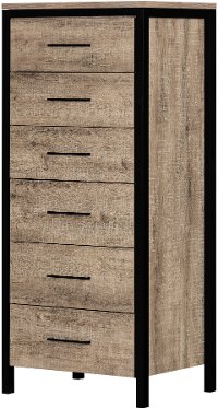 12536 Weathered Oak Tall Chest of Drawers - Munich-2