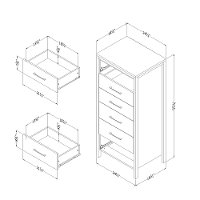 12536 Weathered Oak Tall Chest of Drawers - Munich-5