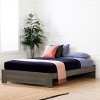 12537 Contemporary Gray Maple Queen Platform Bed - Gravity