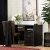 12542 Rubbed Black Home Office Desk - Gascony