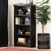 12543 Rubbed Black 4-Shelf Bookcase - Gascony