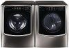 KIT LG Laundry Pair with Front Load Washer and Steam Dryer - Black Stainless Steel